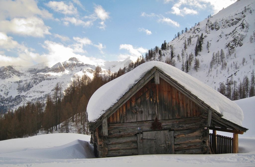 The property in winter, under snow